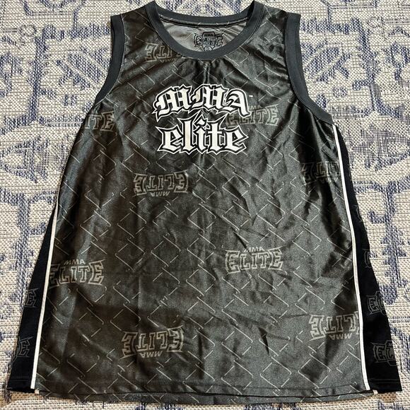 VTG Y2K MMA Elite Cutoff Tanktop Jersey Shirt SZ XL HipHop Affliction Grunge - Picture 1 of 5